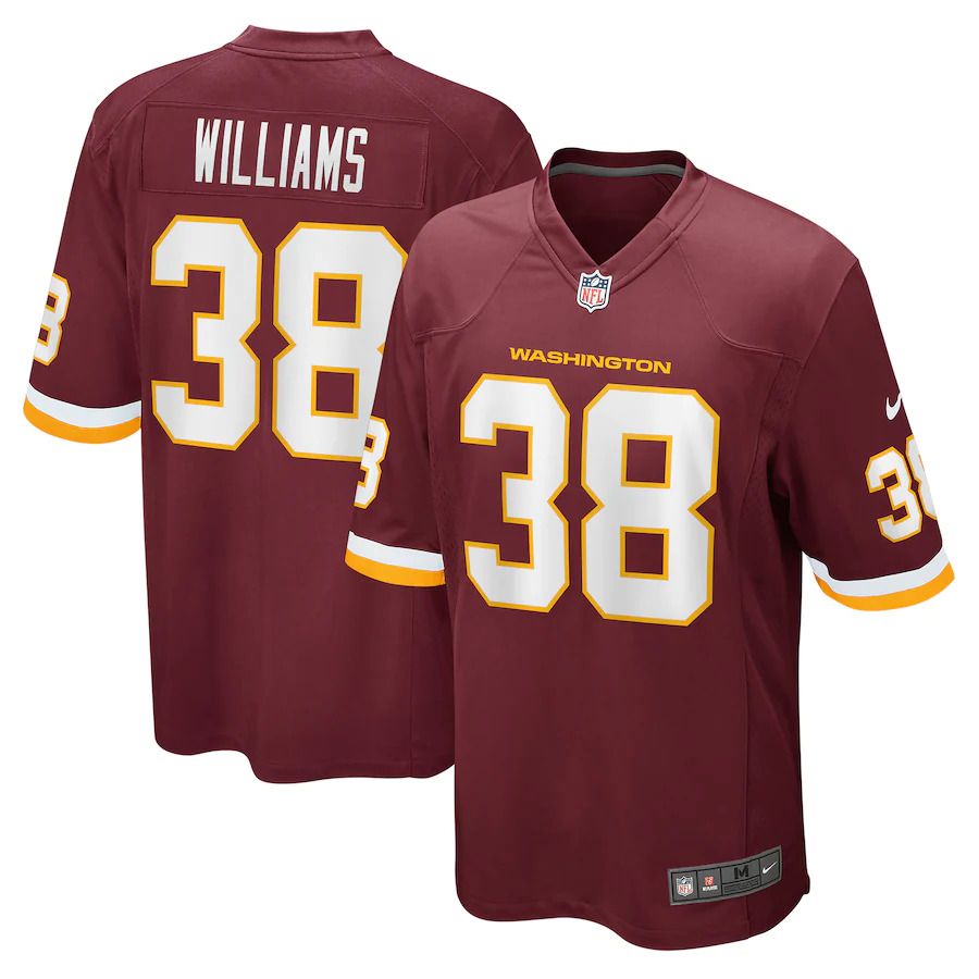 Men Washington Redskins #38 Jonathan Williams Nike Burgundy Game NFL Jersey